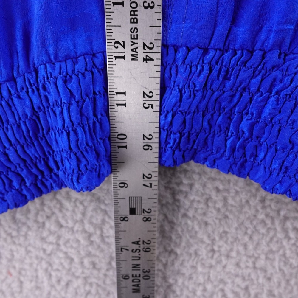 Vintage Levino Verna Silk Jacquard Pant Suit Set Royal Blue Women's M Designer - Picture 6 of 13